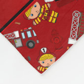 パーソナライズな一流の赤い消防士のトラックの梯子 フリースブランケット (角)