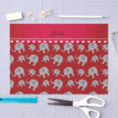 パーソナライズな一流の赤い灰色象 薄葉紙 (クラフト)