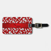 パーソナライズな一流の赤い空手パターン ラゲッジタグ (正面横)