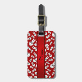 パーソナライズな一流の赤い空手パターン ラゲッジタグ (正面縦)