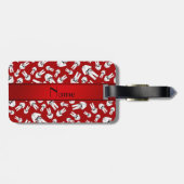 パーソナライズな一流の赤い空手パターン ラゲッジタグ (裏面横)