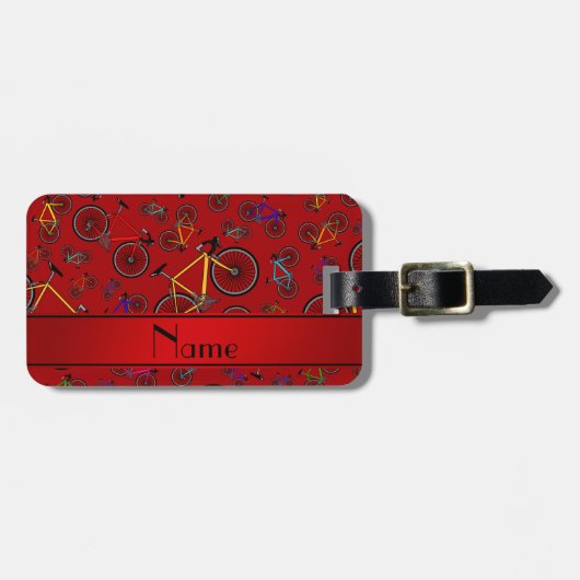パーソナライズな一流の赤い道のバイク ラゲッジタグ (正面横)