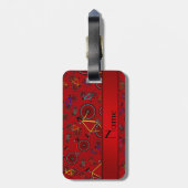 パーソナライズな一流の赤い道のバイク ラゲッジタグ (裏面縦)