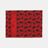 パーソナライズな一流の赤いtrexの恐竜 フリースブランケット (正面(横))