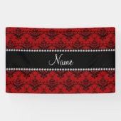 パーソナライズな一流の赤く黒いダマスク織 横断幕 (横)