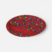 パーソナライズな一流の赤のスノーモービル ペーパープレート (アングル)