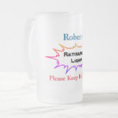 パーソナライズな一流の退職の液体- フロストグラスビールジョッキ (正面左)