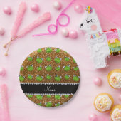 パーソナライズな一流の金ゴールドのグリッターのカエル ペーパープレート (パーティー)