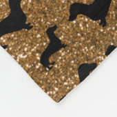 パーソナライズな一流の金ゴールドのグリッターのダックスフント フリースブランケット (角)