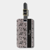 パーソナライズな一流の銀製のグリッター音楽ノート ラゲッジタグ (正面縦)