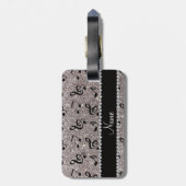 パーソナライズな一流の銀製のグリッター音楽ノート ラゲッジタグ (裏面縦)