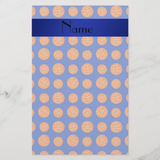 パーソナライズな一流の青いバスケットボール 便箋 (正面)