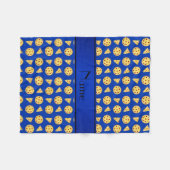 パーソナライズな一流の青いピザ フリースブランケット (正面(横))