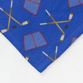 パーソナライズな一流の青いホッケーパターン フリースブランケット (角)