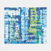 パーソナライズな一流の青緑の地下鉄の芸術 フリースブランケット (正面(横))