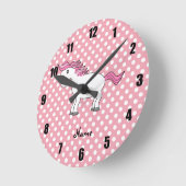 パーソナライズな一流の馬 ラウンド壁時計 (傾斜)