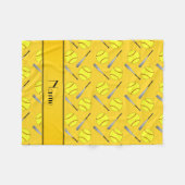 パーソナライズな一流の黄色いソフトボールパターン フリースブランケット (正面(横))