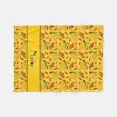 パーソナライズな一流の黄色いタコスのソンブレロのchilis フリースブランケット (正面(横))