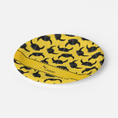 パーソナライズな一流の黄色いバイキングの帽子パターン ペーパープレート (アングル)