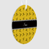 パーソナライズな一流の黄色い体操パターン オーナメント (正面)