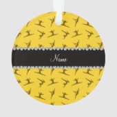 パーソナライズな一流の黄色い体操パターン オーナメント (裏面)