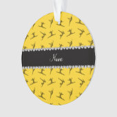パーソナライズな一流の黄色い体操パターン オーナメント (正面)