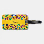 パーソナライズな一流の黄色くかわいい車パターン ラゲッジタグ (裏面横)