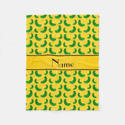 パーソナライズな一流の黄色緑のピクルス フリースブランケット (正面)