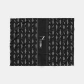 パーソナライズな一流の黒いほんまぐろパターン フリースブランケット (正面(横))