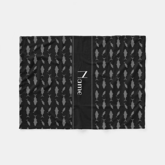 パーソナライズな一流の黒いほんまぐろパターン フリースブランケット (正面(横))