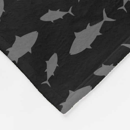 パーソナライズな一流の黒いほんまぐろパターン フリースブランケット (角)