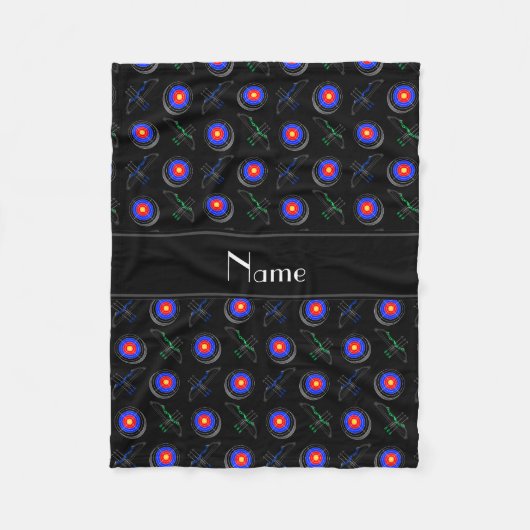 パーソナライズな一流の黒いアーチェリー フリースブランケット (正面)