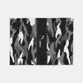 パーソナライズな一流の黒いカムフラージュの黒のストライブ柄 フリースブランケット (正面(横))