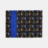 パーソナライズな一流の黒いカールパターン フリースブランケット (正面(横))