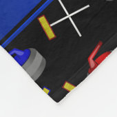 パーソナライズな一流の黒いカールパターン フリースブランケット (角)