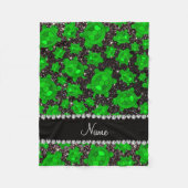 パーソナライズな一流の黒いグリッターのウミガメ フリースブランケット (正面)