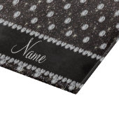 パーソナライズな一流の黒いグリッターのダイヤモンド カッティングボード (角)