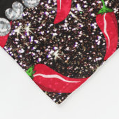 パーソナライズな一流の黒いグリッターのチリペッパー フリースブランケット (角)