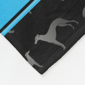 パーソナライズな一流の黒いグレイハウンド犬 フリースブランケット (角)