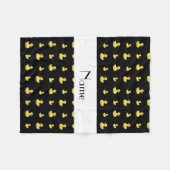 パーソナライズな一流の黒いゴム製アヒルパターン フリースブランケット (正面(横))