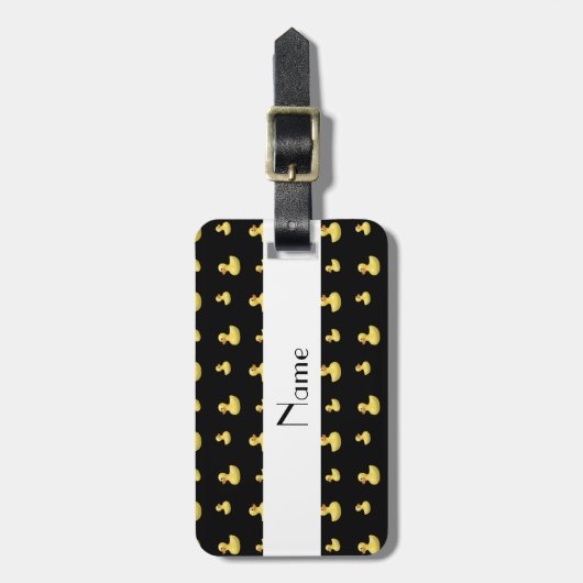 パーソナライズな一流の黒いゴム製アヒルパターン ラゲッジタグ (正面縦)