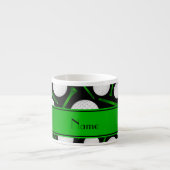 パーソナライズな一流の黒いゴルフ・ボールのティー エスプレッソカップ (正面)