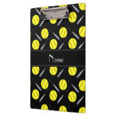 パーソナライズな一流の黒いソフトボールパターン クリップボード (左)