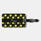 パーソナライズな一流の黒いソフトボールパターン ラゲッジタグ (裏面横)