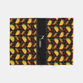 パーソナライズな一流の黒いタコスのソンブレロのchilis フリースブランケット (正面(横))