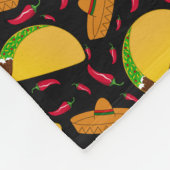 パーソナライズな一流の黒いタコスのソンブレロのchilis フリースブランケット (角)