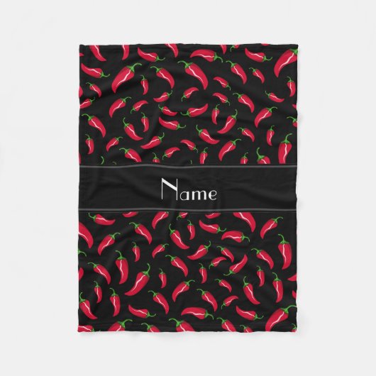 パーソナライズな一流の黒いチリペッパー フリースブランケット (正面)
