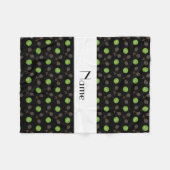 パーソナライズな一流の黒いテニス・ボール フリースブランケット (正面(横))