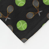 パーソナライズな一流の黒いテニス・ボール フリースブランケット (角)