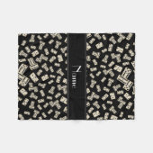 パーソナライズな一流の黒いドミノ フリースブランケット (正面(横))